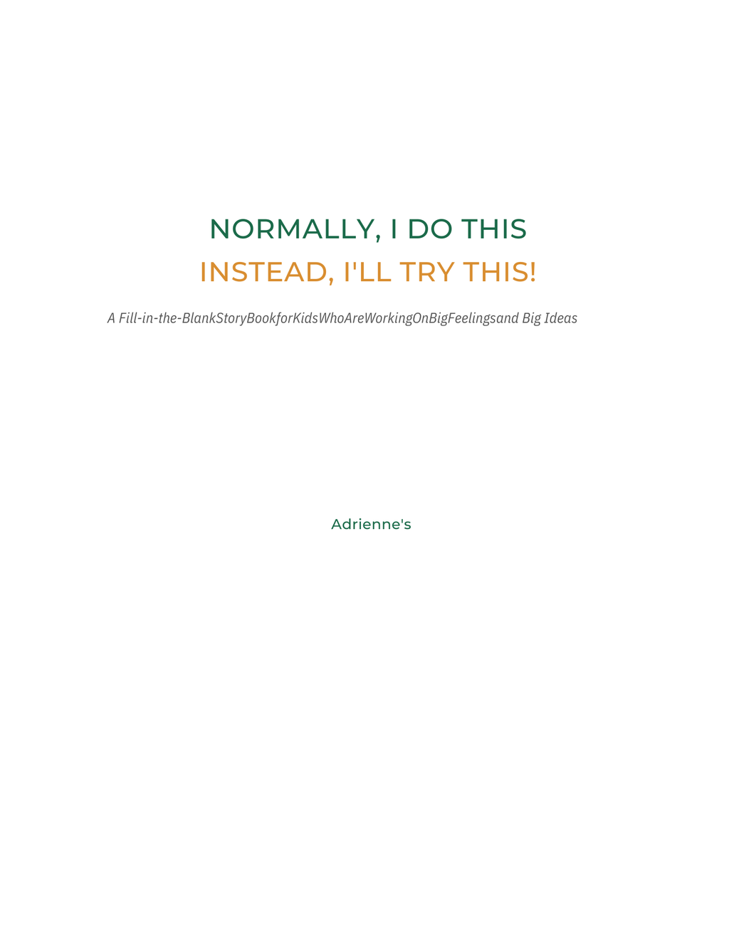 ADHD Stories for Kids – Fill-in-the-Blank Story Journal (Digital Download)